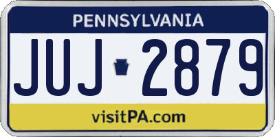 PA license plate JUJ2879