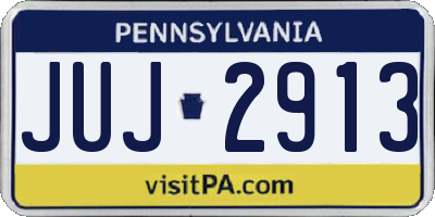 PA license plate JUJ2913
