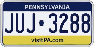 PA license plate JUJ3288