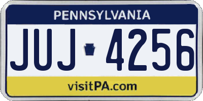 PA license plate JUJ4256