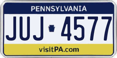 PA license plate JUJ4577