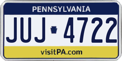 PA license plate JUJ4722