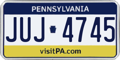 PA license plate JUJ4745
