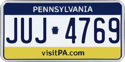 PA license plate JUJ4769