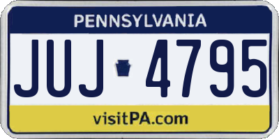 PA license plate JUJ4795