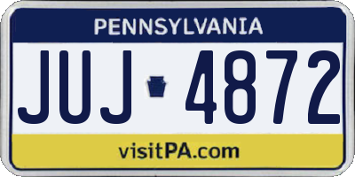 PA license plate JUJ4872