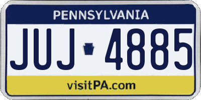 PA license plate JUJ4885