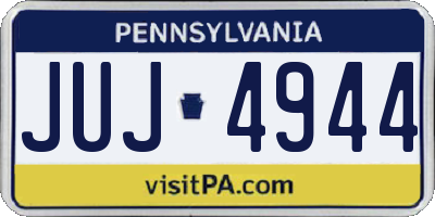 PA license plate JUJ4944