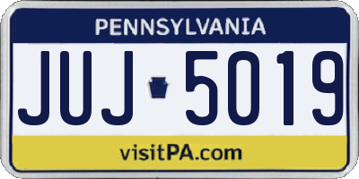 PA license plate JUJ5019