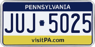 PA license plate JUJ5025