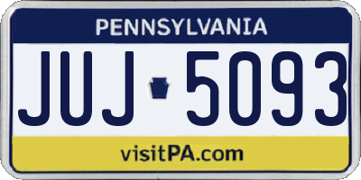 PA license plate JUJ5093