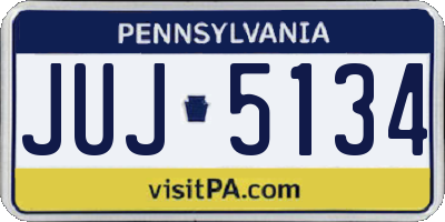 PA license plate JUJ5134