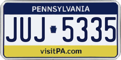 PA license plate JUJ5335