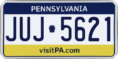 PA license plate JUJ5621