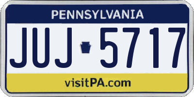 PA license plate JUJ5717