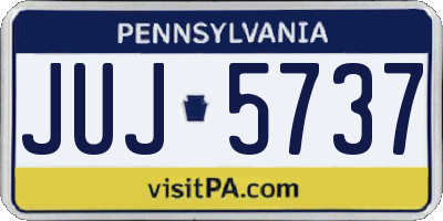 PA license plate JUJ5737