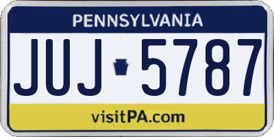 PA license plate JUJ5787