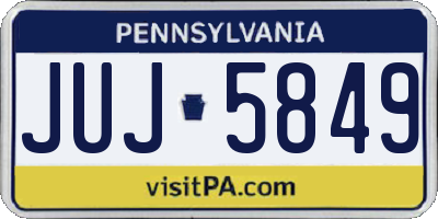 PA license plate JUJ5849