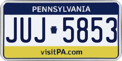 PA license plate JUJ5853