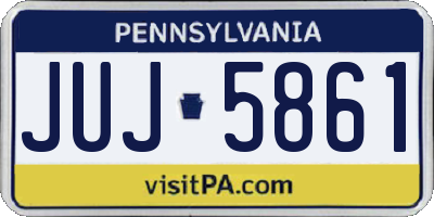 PA license plate JUJ5861
