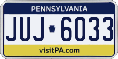 PA license plate JUJ6033