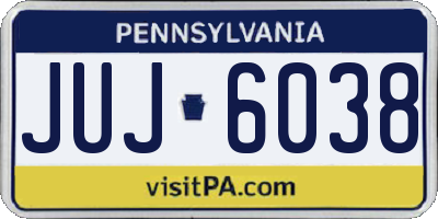PA license plate JUJ6038