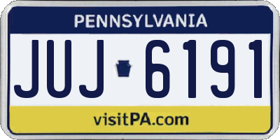 PA license plate JUJ6191