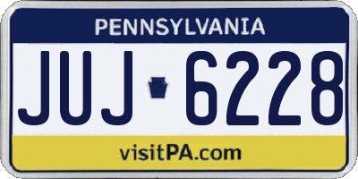 PA license plate JUJ6228