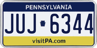PA license plate JUJ6344
