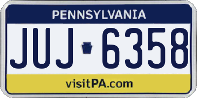 PA license plate JUJ6358