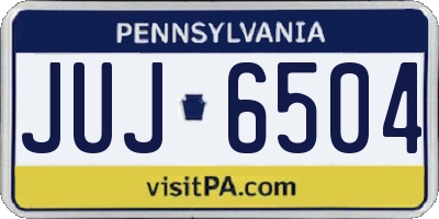 PA license plate JUJ6504