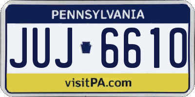 PA license plate JUJ6610