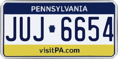 PA license plate JUJ6654