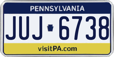PA license plate JUJ6738