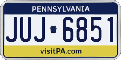 PA license plate JUJ6851
