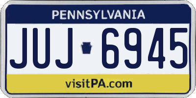 PA license plate JUJ6945