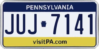 PA license plate JUJ7141