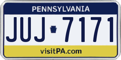PA license plate JUJ7171