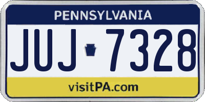 PA license plate JUJ7328