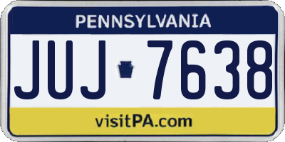 PA license plate JUJ7638
