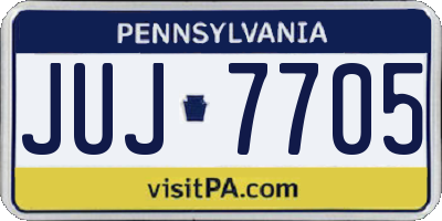 PA license plate JUJ7705