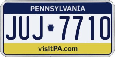 PA license plate JUJ7710