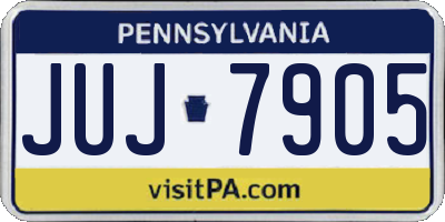 PA license plate JUJ7905