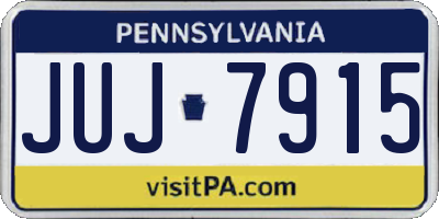 PA license plate JUJ7915