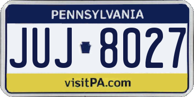 PA license plate JUJ8027