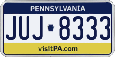 PA license plate JUJ8333