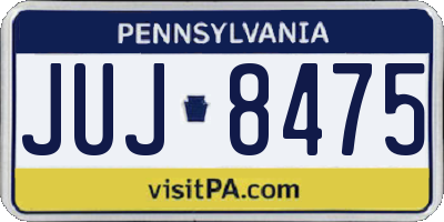PA license plate JUJ8475