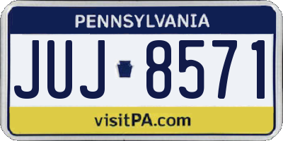 PA license plate JUJ8571