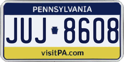 PA license plate JUJ8608