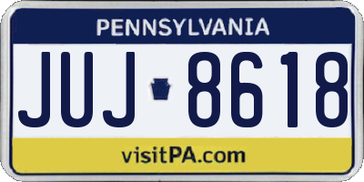 PA license plate JUJ8618